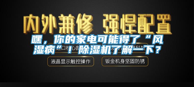 嘿，你的家电可能得了“风湿病”！除湿机了解一下？