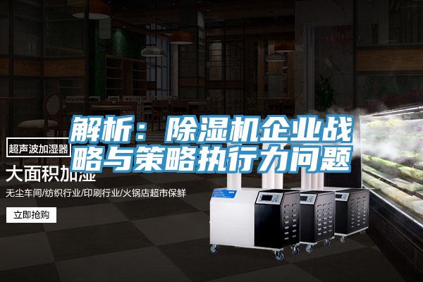 解析：除湿机企业战略与策略执行力问题