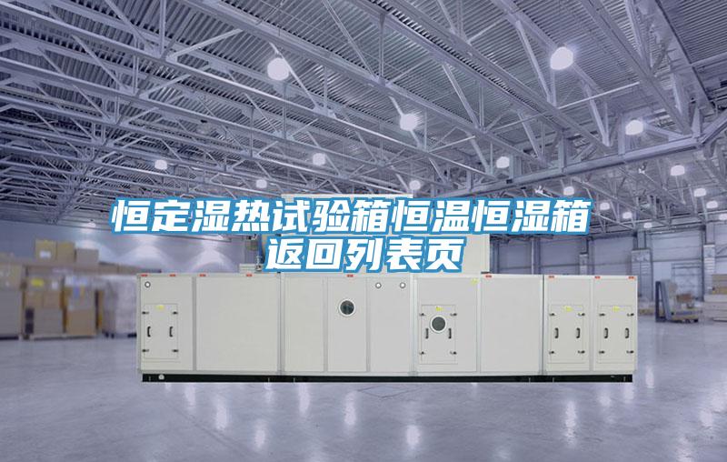 恒定湿热试验箱恒温恒湿箱 返回列表页