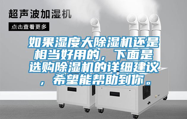 如果湿度大除湿机还是相当好用的，下面是选购除湿机的详细建议，希望能帮助到你。