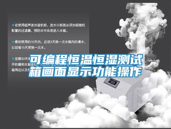 可编程恒温恒湿测试箱画面显示功能操作
