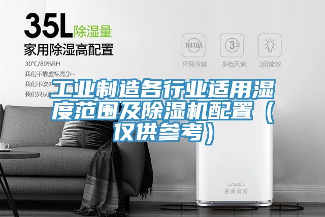 工业制造各行业适用湿度范围及除湿机配置（仅供参考）