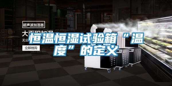恒温恒湿试验箱“温度”的定义