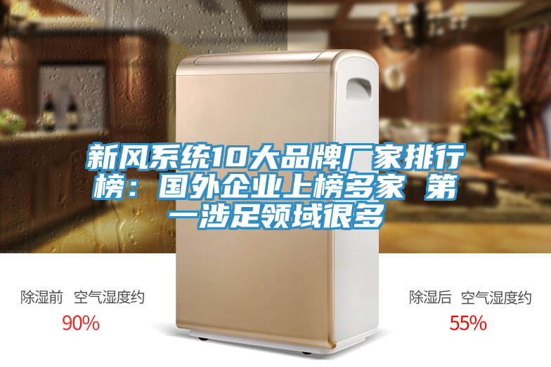 新风系统10大品牌厂家排行榜：国外企业上榜多家 第一涉足领域很多