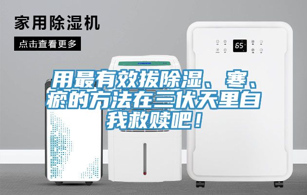 用最有效拔除湿、寒、瘀的方法在三伏天里自我救赎吧！