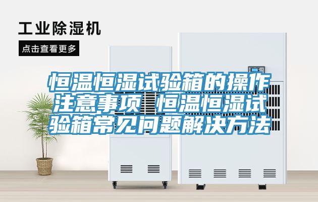恒温恒湿试验箱的操作注意事项 恒温恒湿试验箱常见问题解决方法