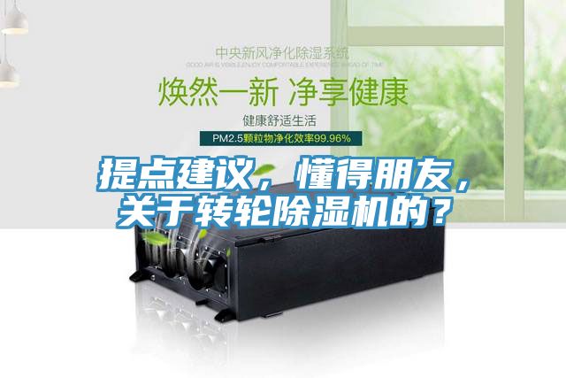 提点建议，懂得朋友，关于转轮除湿机的？