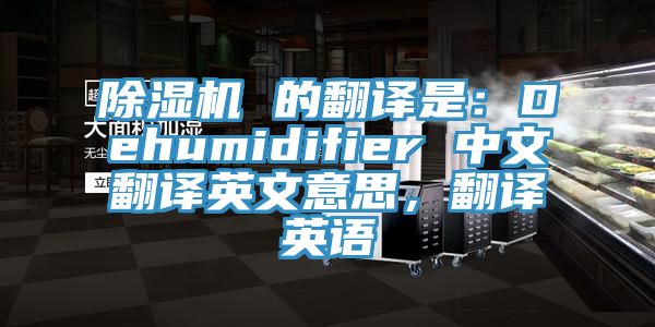 除湿机 的翻译是：Dehumidifier 中文翻译英文意思，翻译英语