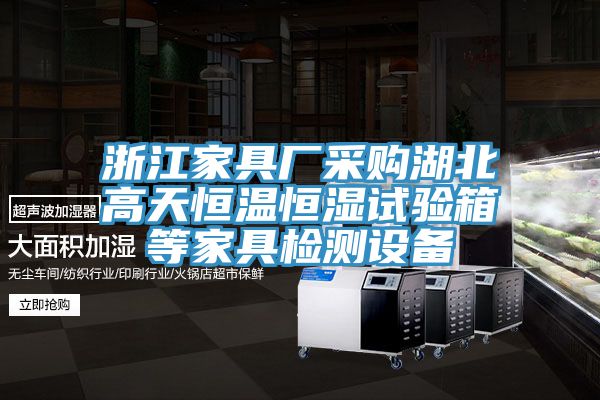 浙江家具厂采购湖北高天恒温恒湿试验箱等家具检测设备