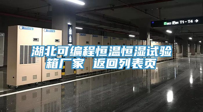 湖北可编程恒温恒湿试验箱厂家 返回列表页