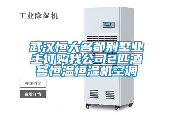 武汉恒大名都别墅业主订购我公司2匹酒窖恒温恒湿机空调